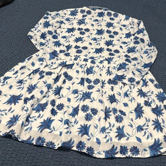 LONG SLEEVE SHIRT DRESS MINI- MARION BLUE - Picture 10 of 10